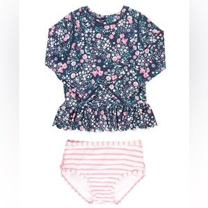 Ruffle Butts Long Sleeve Rash Guard Bikini
